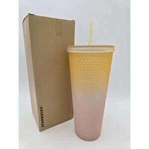 Starbucks China 2023 Tumbler Natural series yellow pink gradient Cold Cup 24oz